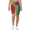 3D Rainbow Pattern Biker Shorts