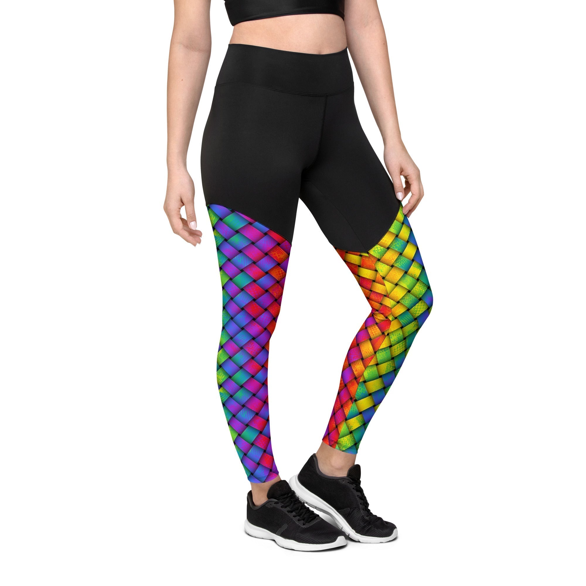 3D Rainbow Pattern Compression Leggings