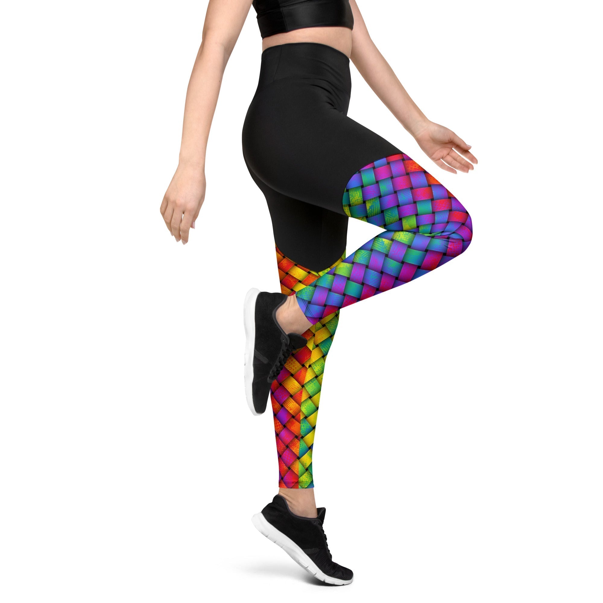 3D Rainbow Pattern Compression Leggings