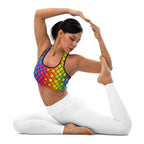 3D Rainbow Pattern Sports Bra