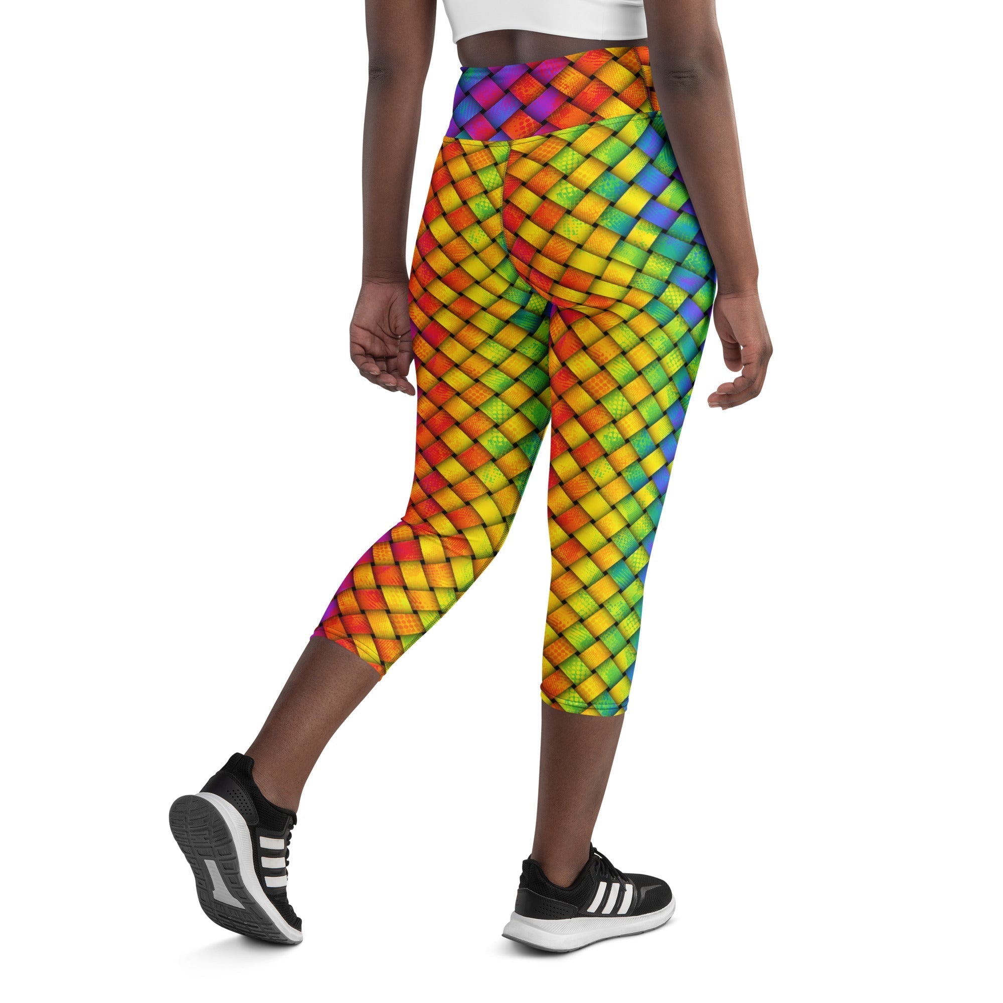 3D Rainbow Pattern Yoga Capris