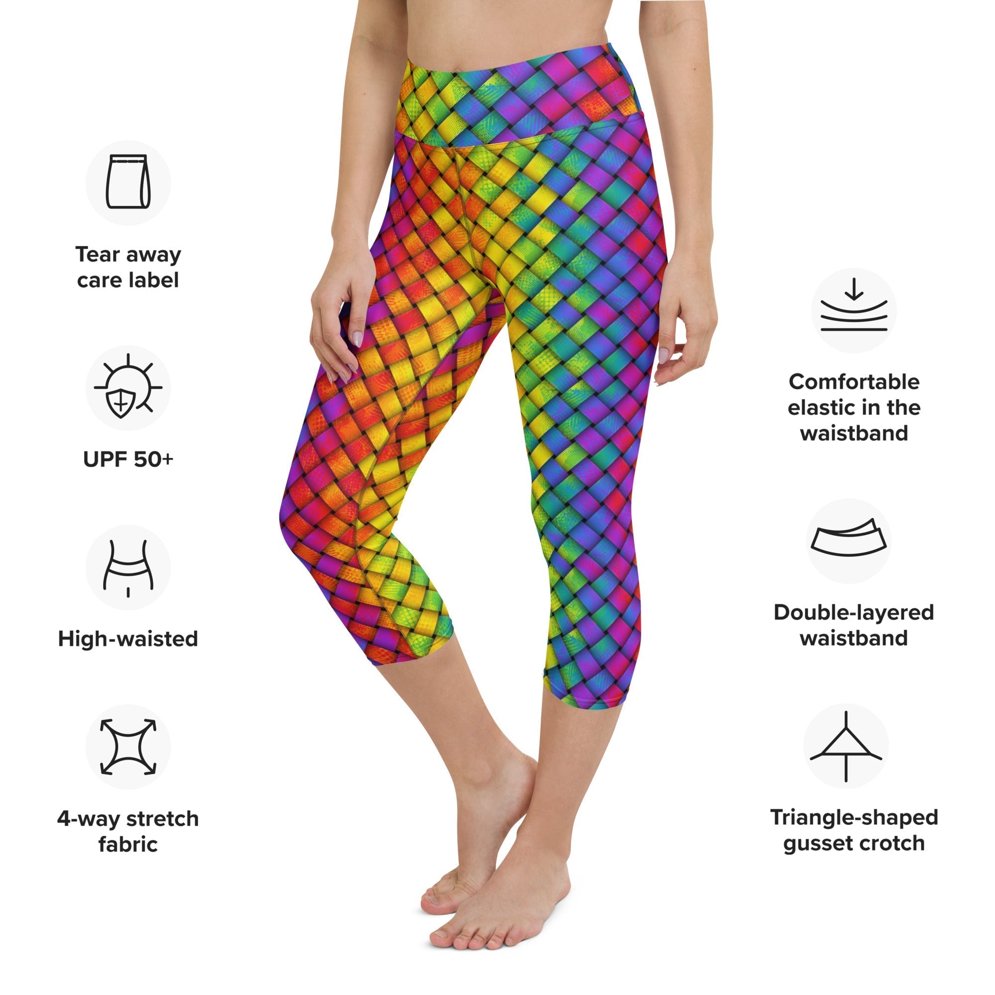 3D Rainbow Pattern Yoga Capris