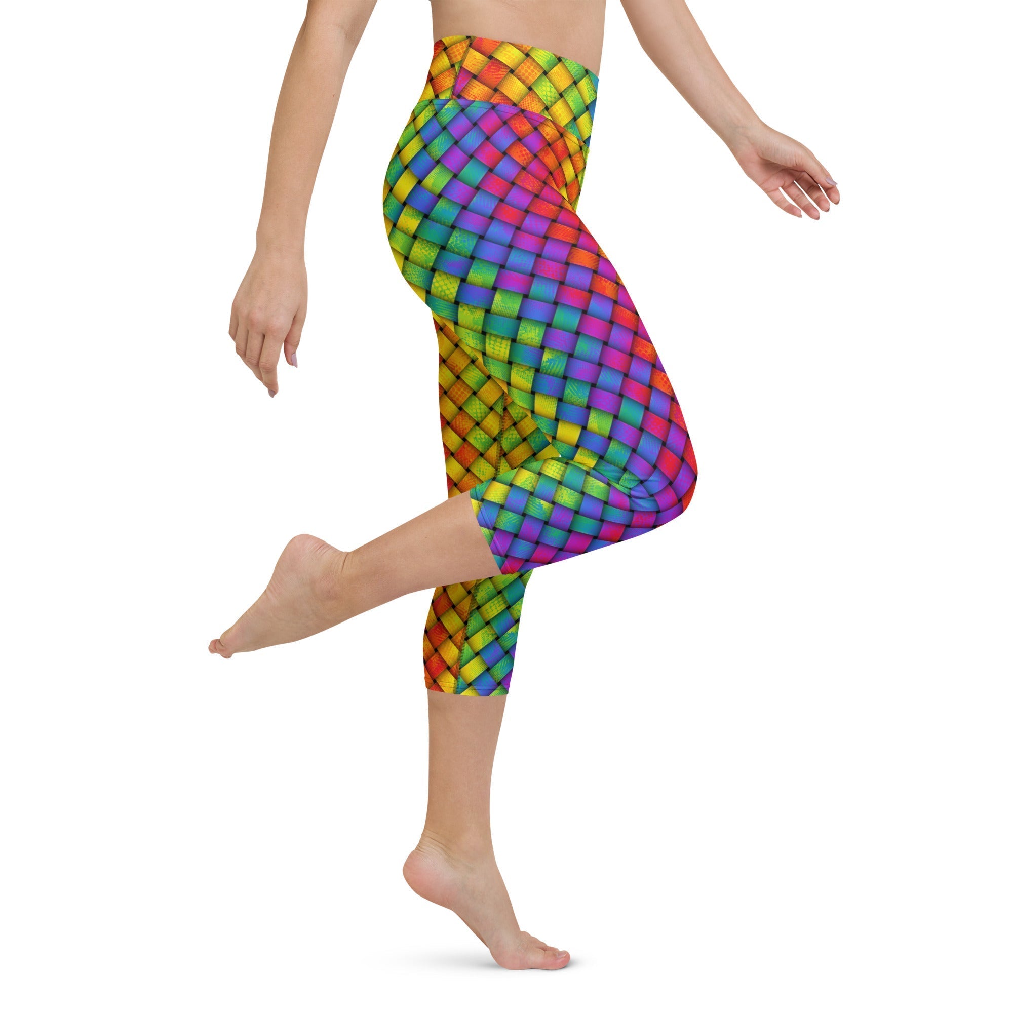3D Rainbow Pattern Yoga Capris