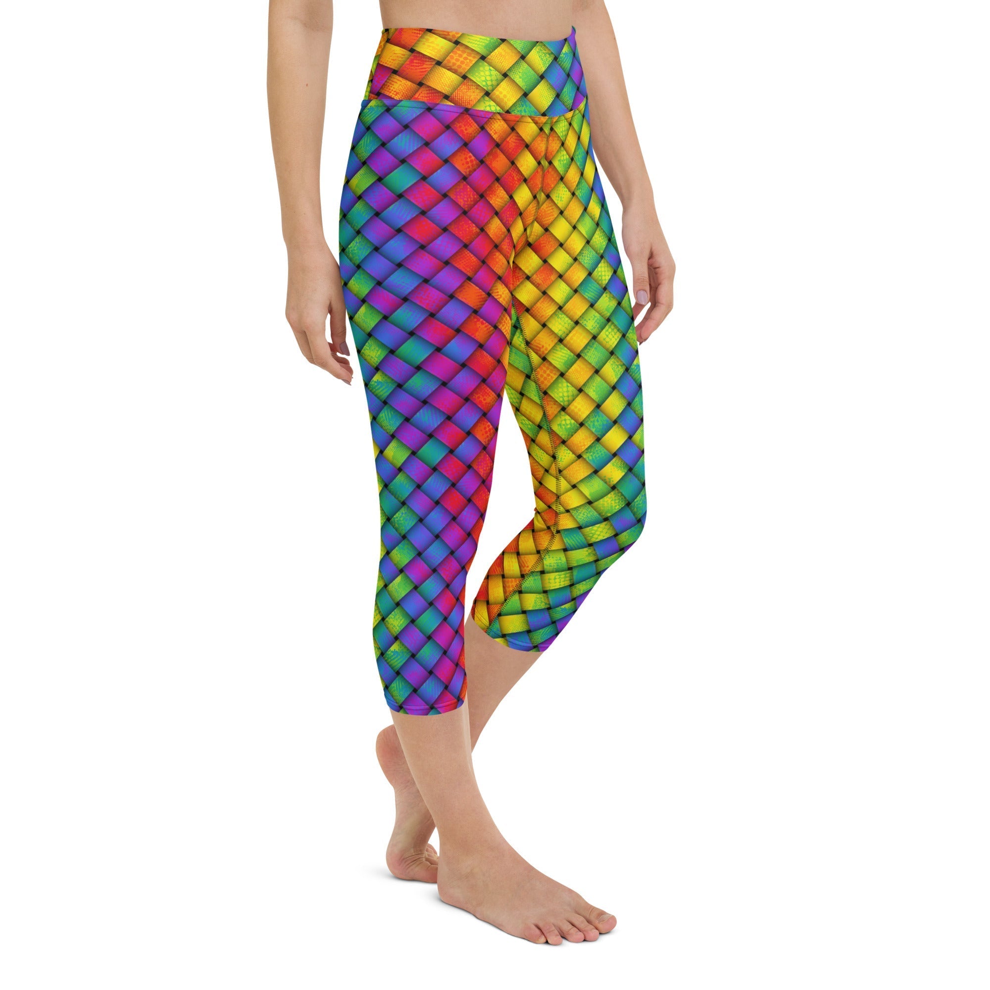 3D Rainbow Pattern Yoga Capris