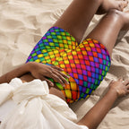 3D Rainbow Pattern Yoga Shorts