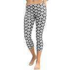 3D Woven Metallic Print Capris