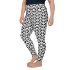 3D Woven Metallic Print Plus Size Leggings