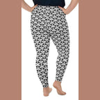 3D Woven Metallic Print Plus Size Leggings