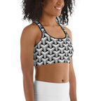 3D Woven Metallic Print Sports Bra