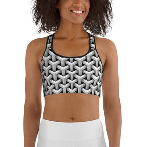 3D Woven Metallic Print Sports Bra
