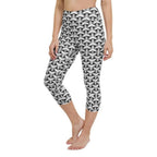 3D Woven Metallic Print Yoga Capris