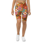 70s Flower Pattern Biker Shorts