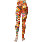 70s Flower Pattern Yoga Leggings