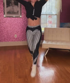 Houndstooth Heart Shaped Leggings