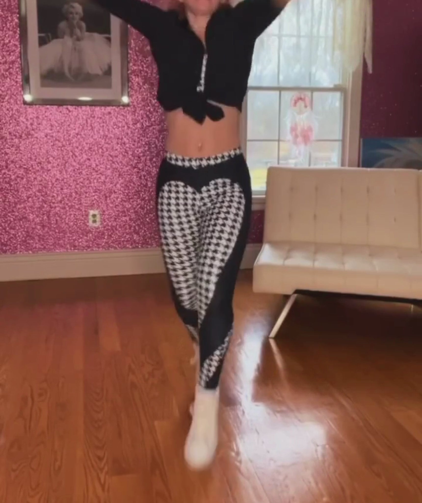 Houndstooth Heart Shaped Leggings