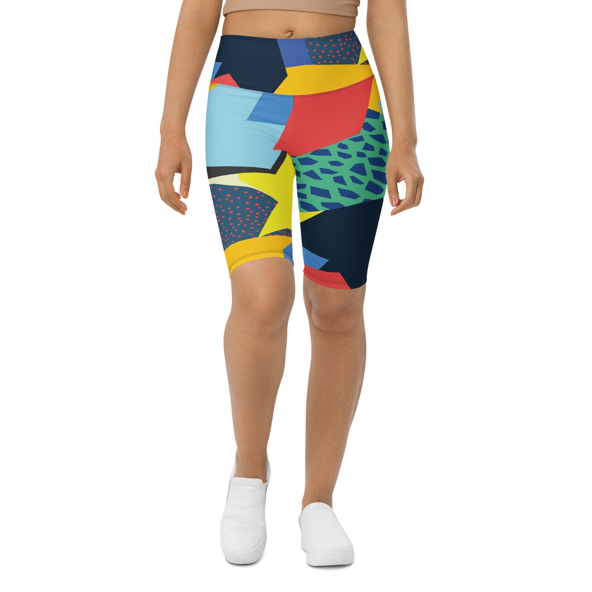 90s Color Block Biker Shorts