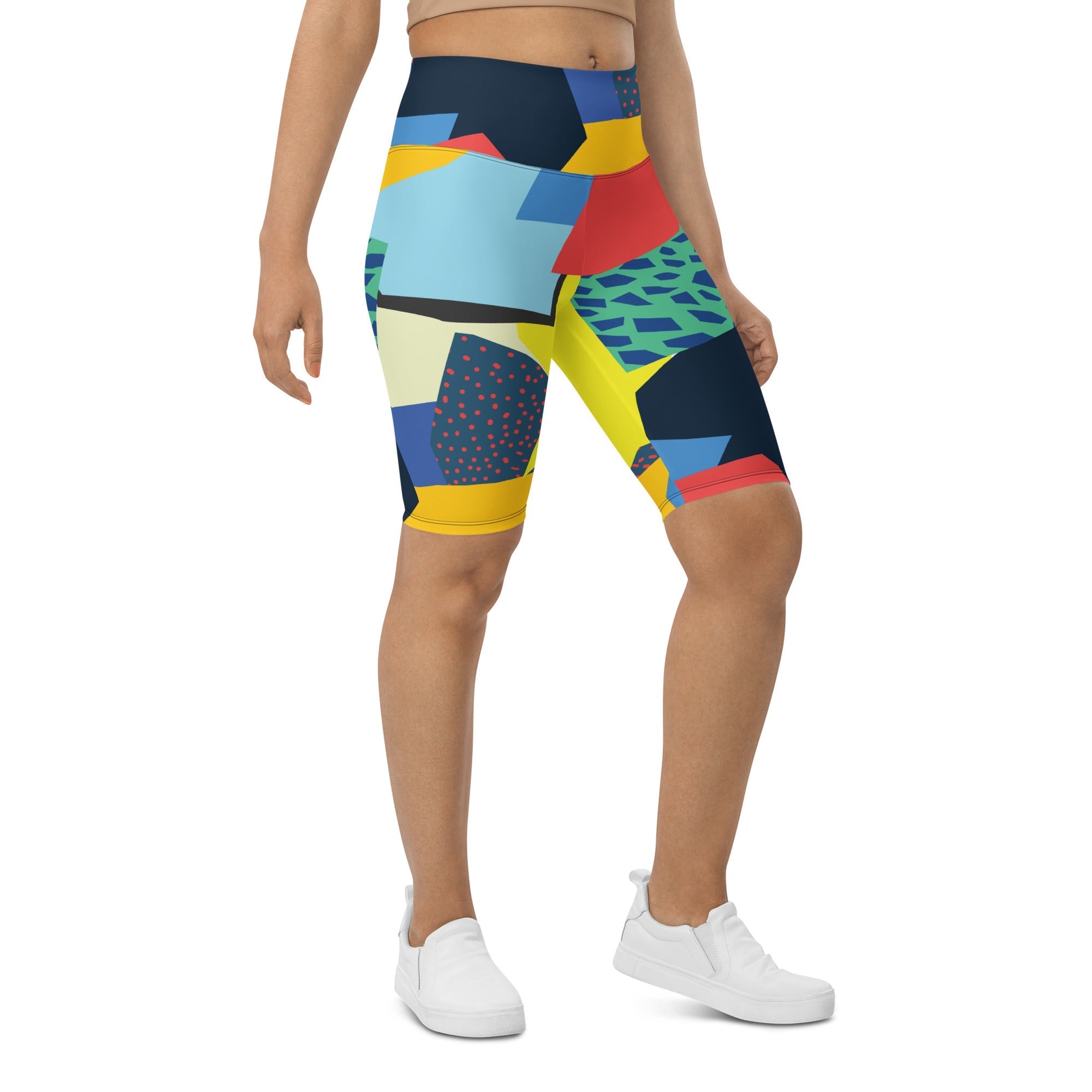 90s Color Block Biker Shorts