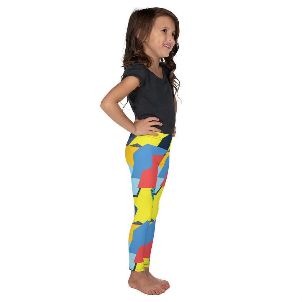90s Color Block Kid's Leggings