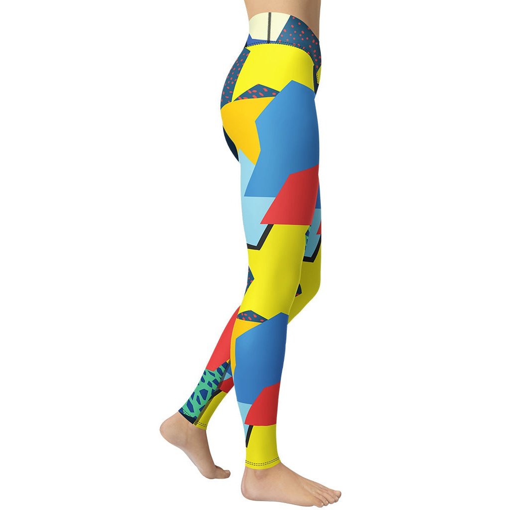 90s Color Block Yoga Leggings