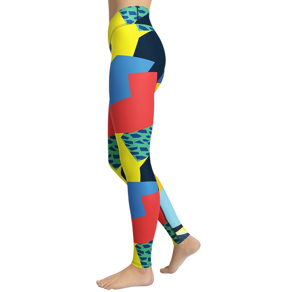 90s Color Block Yoga Leggings