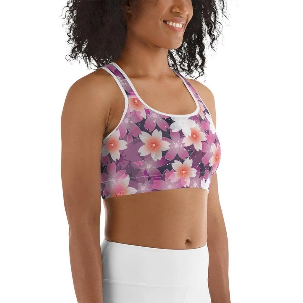 Abstract Flower Sports Bra