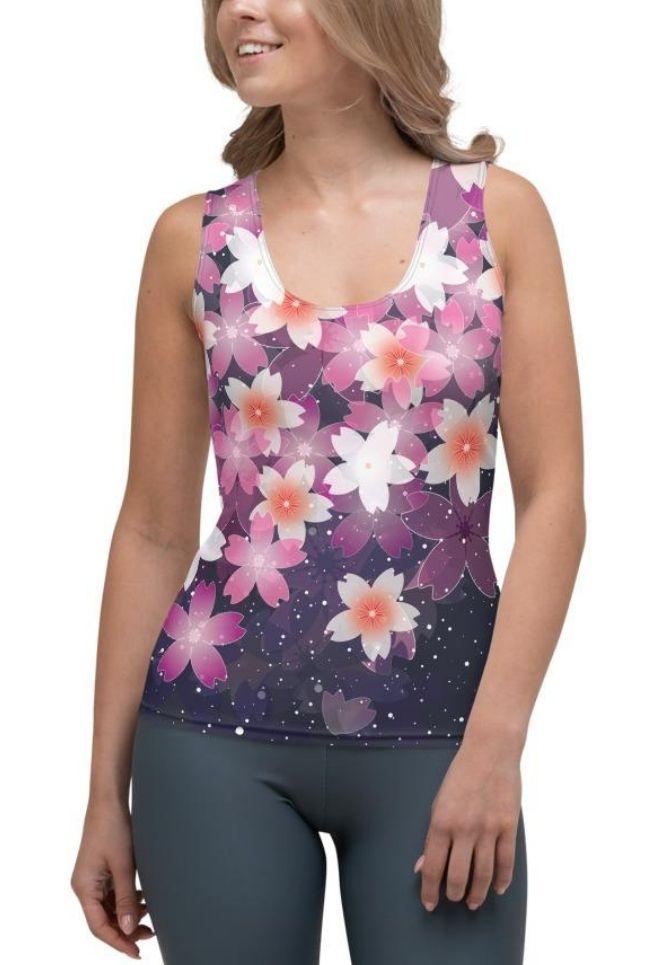 Abstract Flower Tank Top