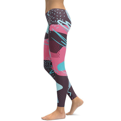 Abstract Print Leggings - FiercePulse - Premium Workout Leggings - Yoga Pants