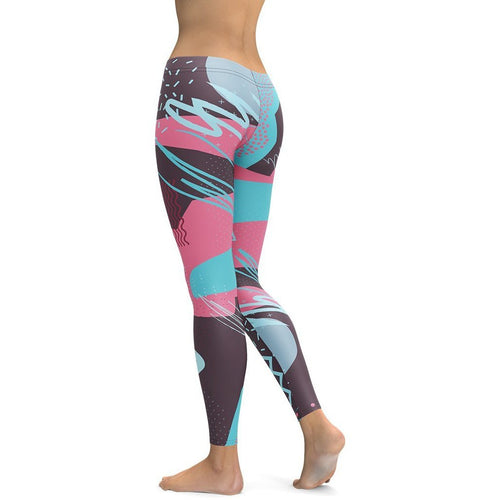 Abstract Print Leggings - FiercePulse - Premium Workout Leggings - Yoga Pants