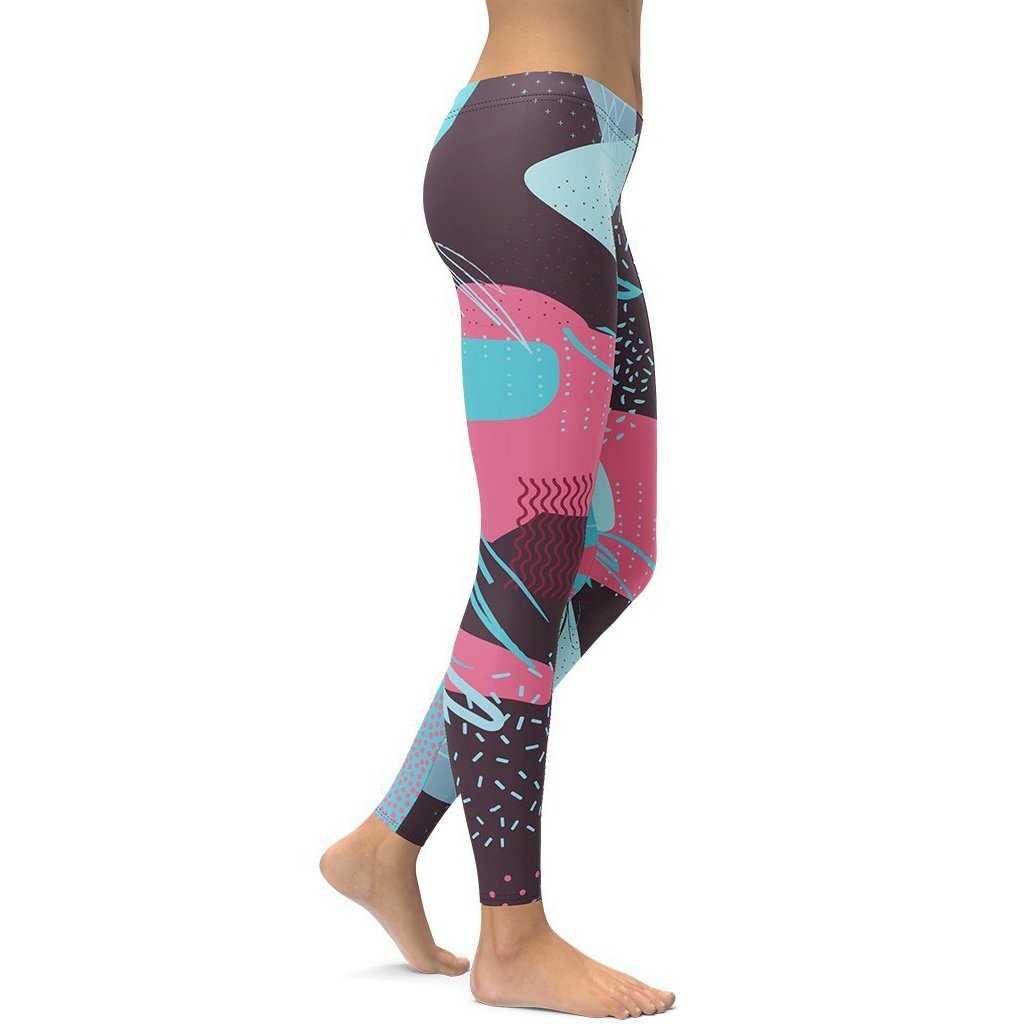 Abstract Print Split Hem Leggings | boohoo