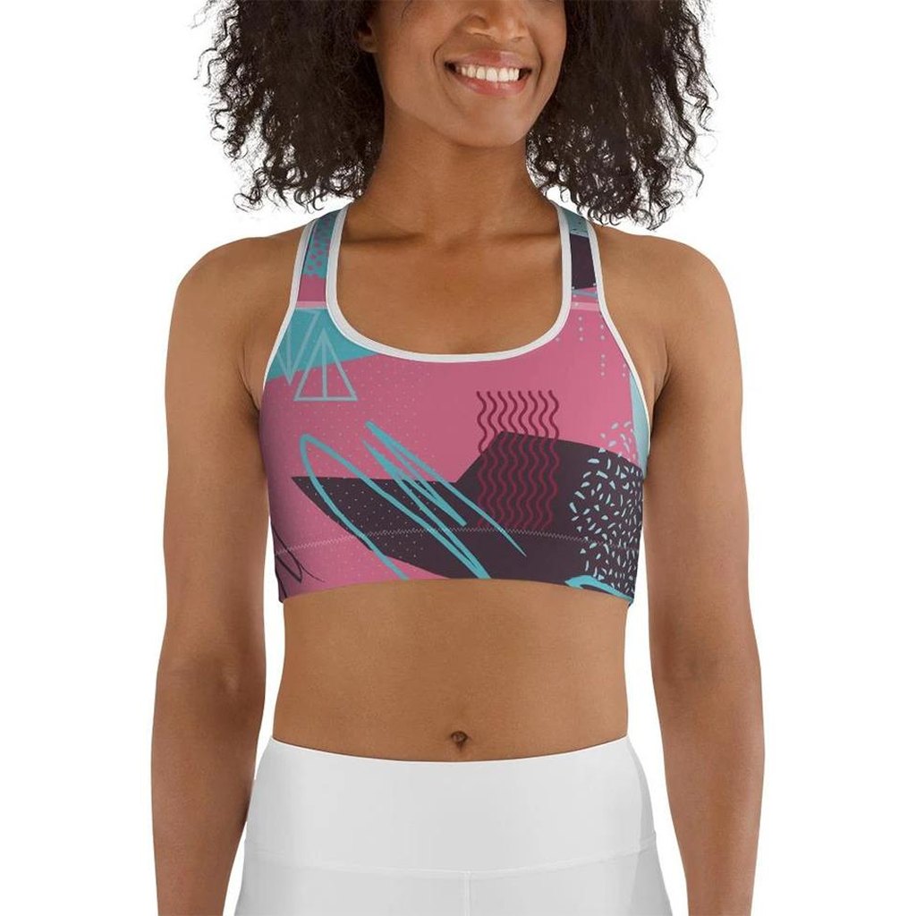 Abstract Print Sports Bra