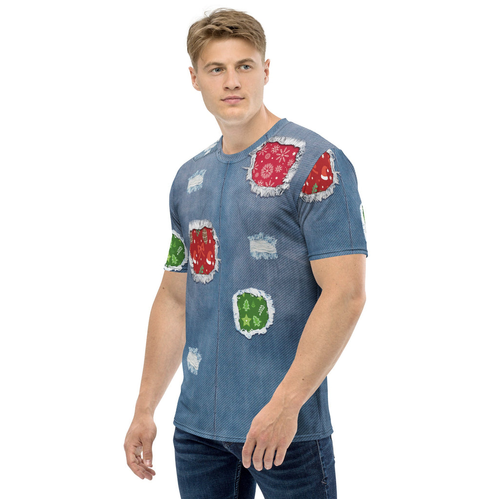 Ripped Denim Christmas Men's T-shirt