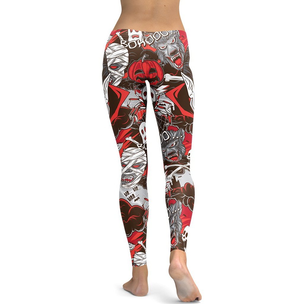 All the Horrors of Halloween Leggings - FiercePulse - Premium Workout Leggings - Yoga Pants