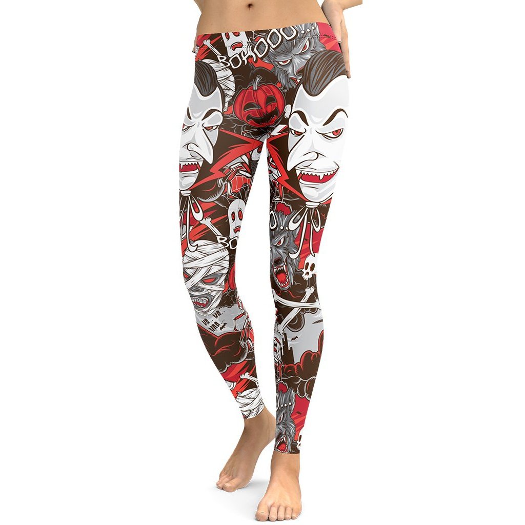 All the Horrors of Halloween Leggings - FiercePulse - Premium Workout Leggings - Yoga Pants