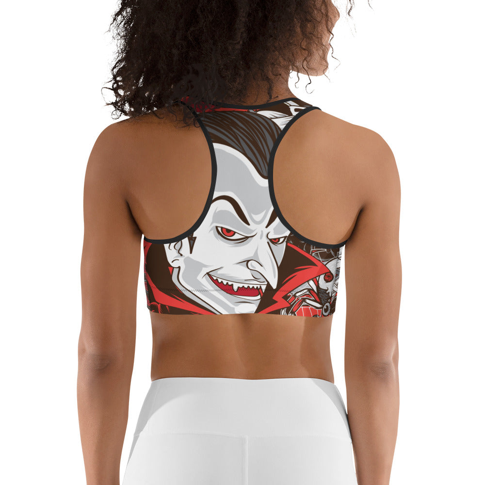 All The Horrors of Halloween Sports Bra