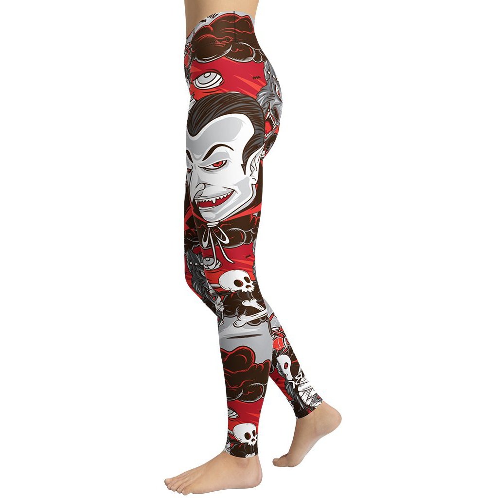 All the Horrors of Halloween Yoga Leggings - FiercePulse - Premium Workout Leggings - Yoga Pants