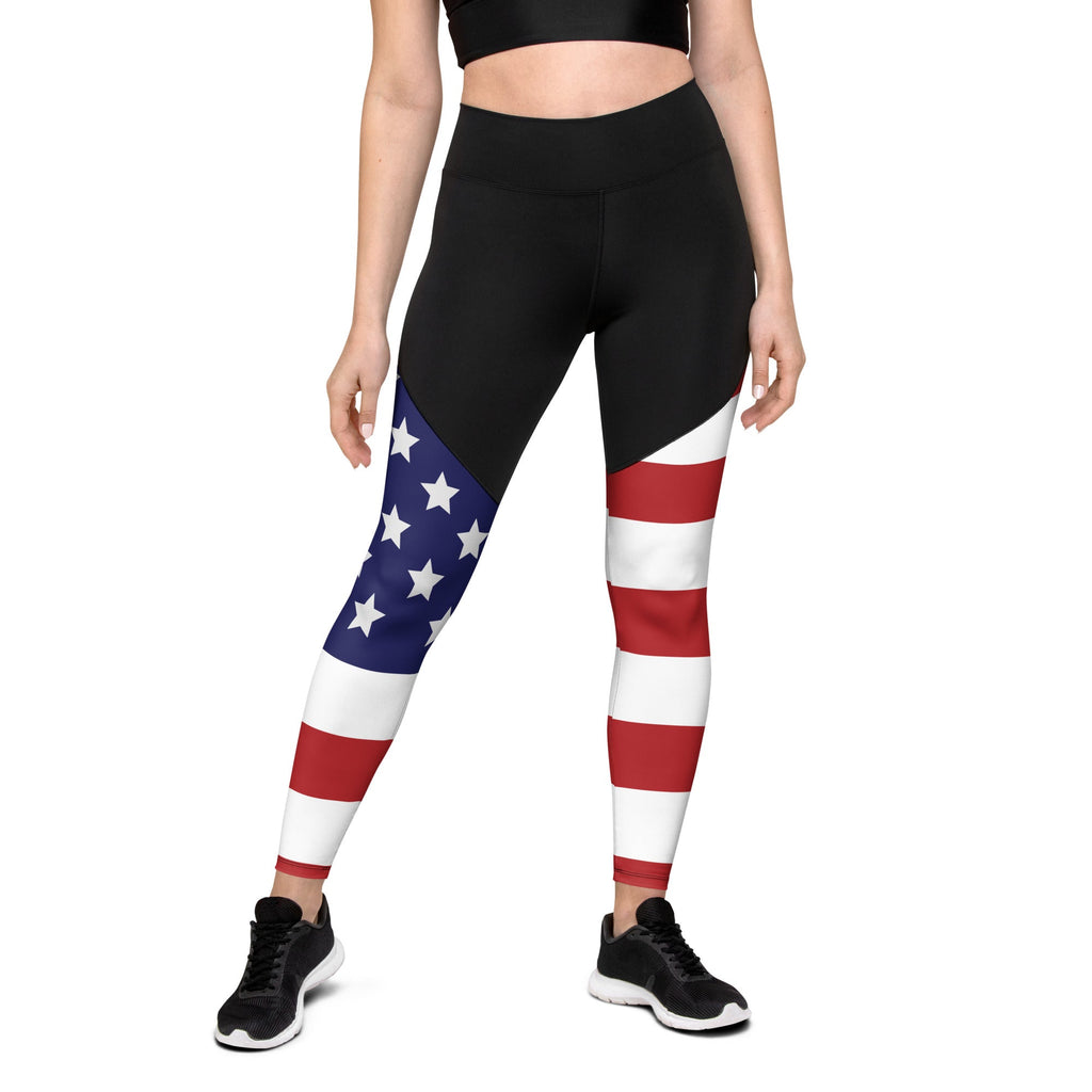 Women American Flag Leggings USA Flag Patriotic Soft Strenchy Leggings Pants