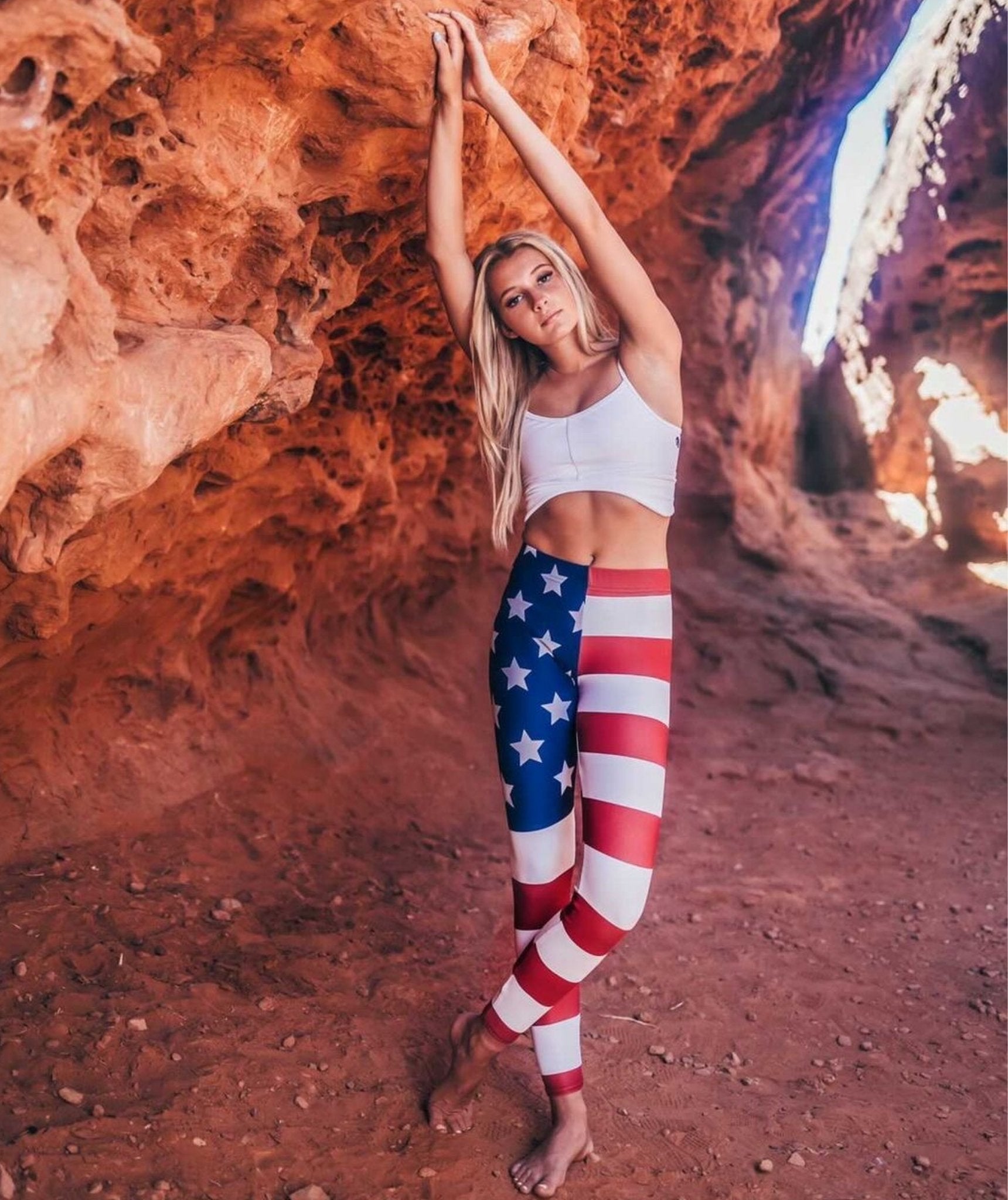 American shop flag leggings