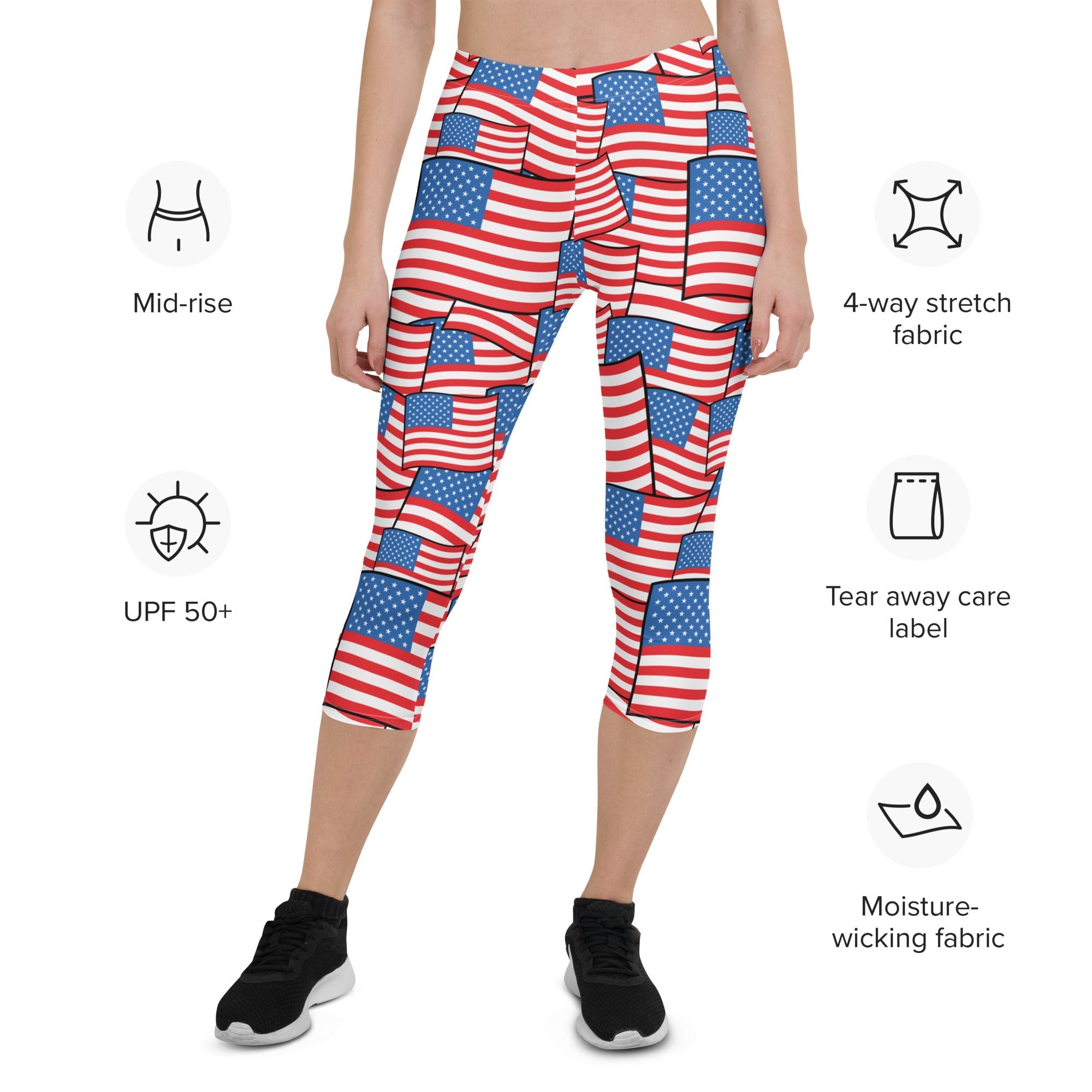 American Flag Pattern Capris