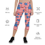 American Flag Pattern Capris