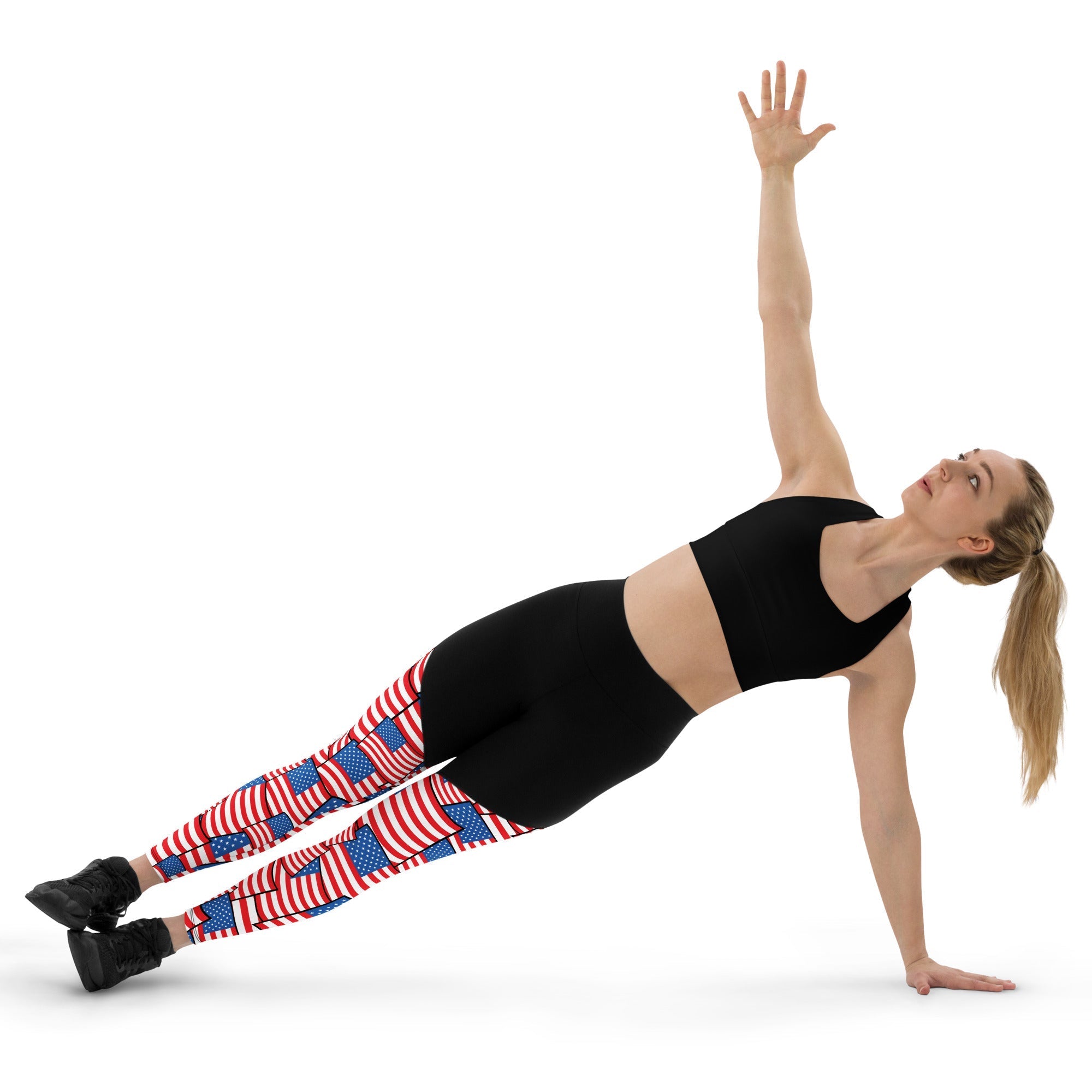 American Flag Pattern Compression Leggings: Women's Patriotic