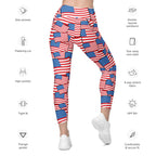 American Flag Pattern Leggings With Pockets