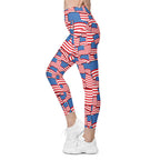 American Flag Pattern Leggings With Pockets
