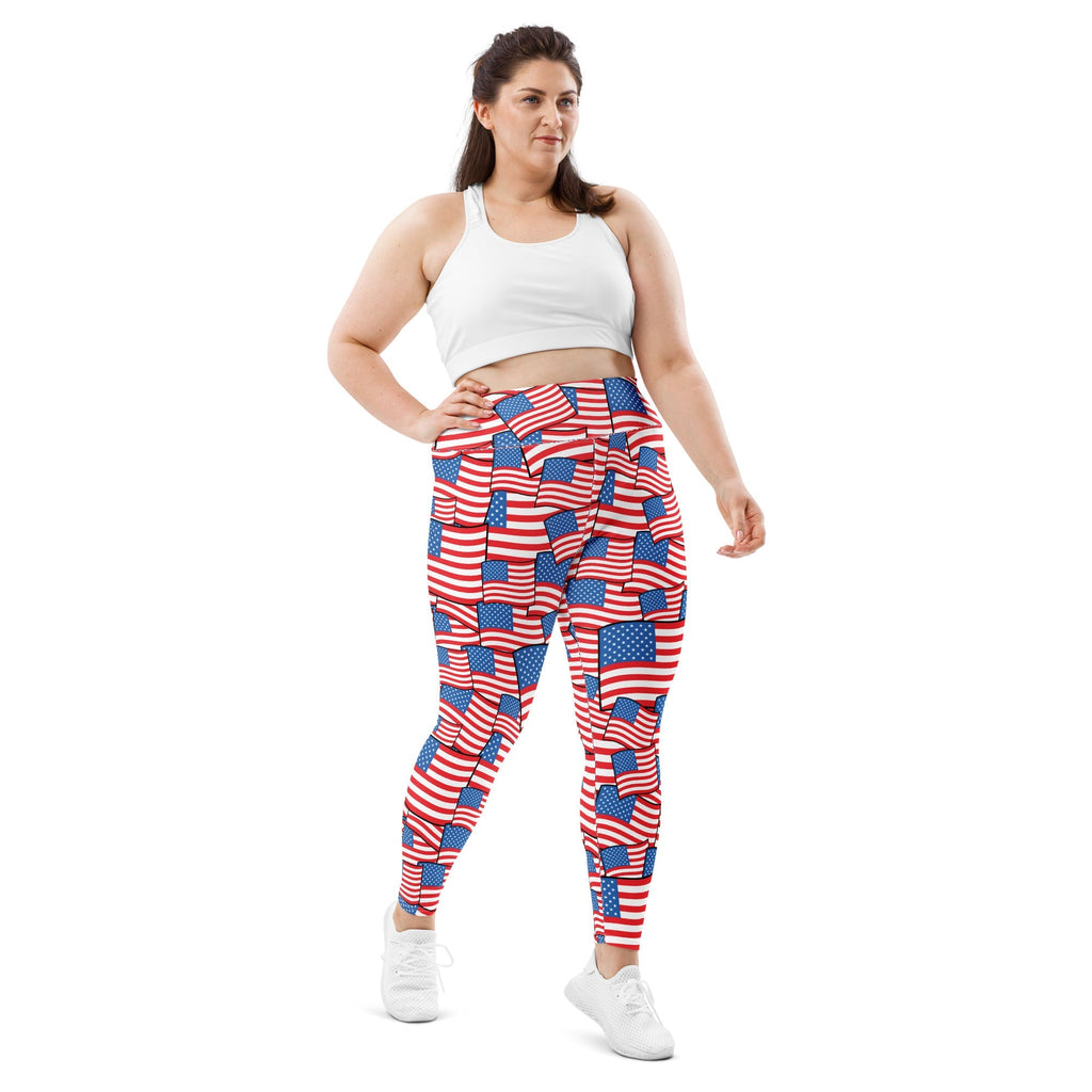 American Flag Pattern Plus Size Leggings