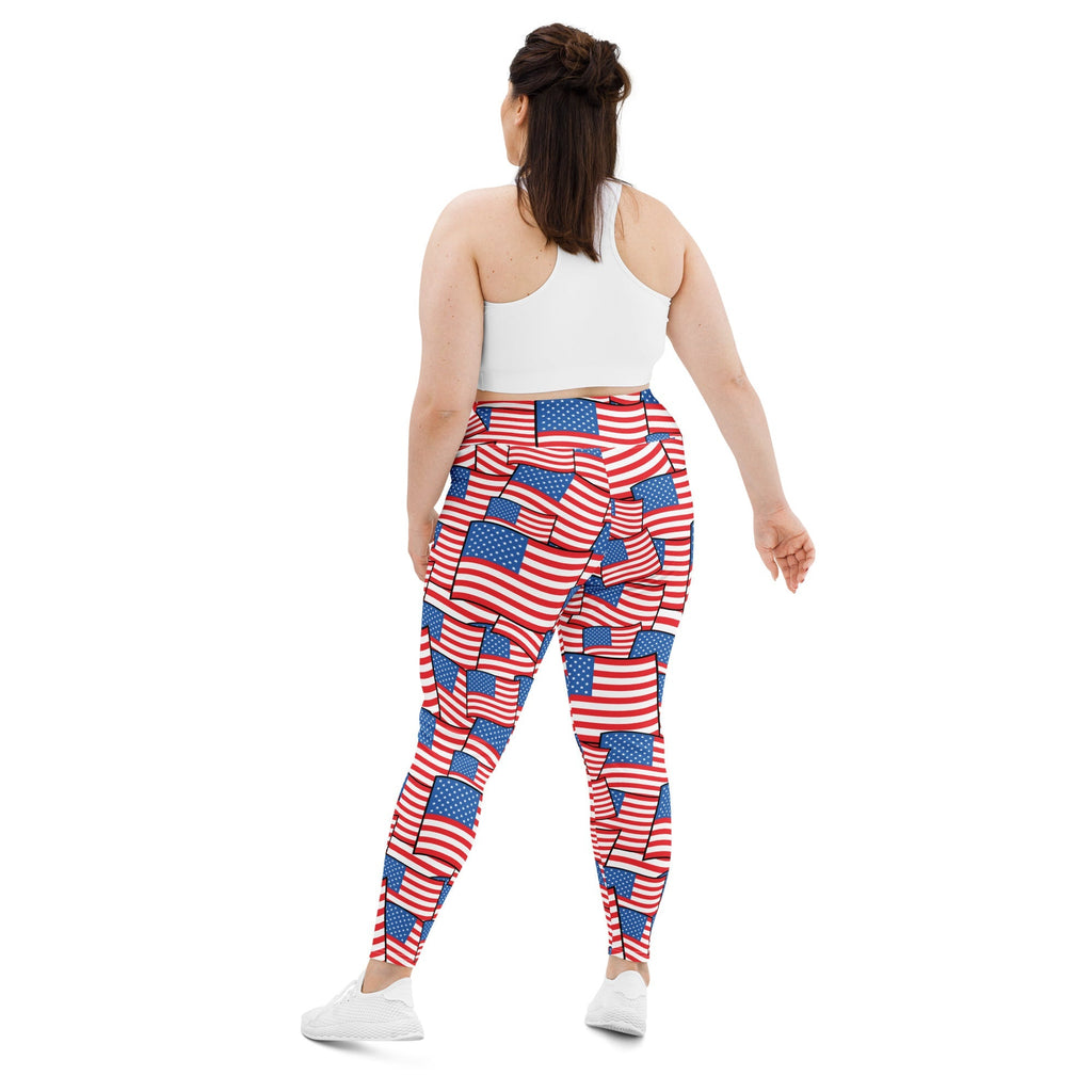American Flag Pattern Plus Size Leggings