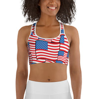 American Flag Pattern Sports Bra