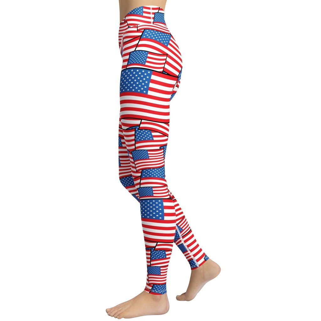 American Flag Pattern Yoga Leggings