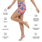 American Flag Pattern Yoga Shorts