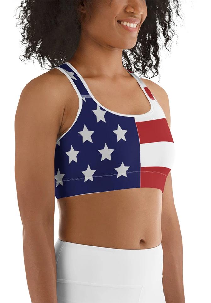 American Flag Sports Bra