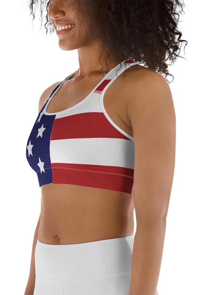 American Flag Sports Bra