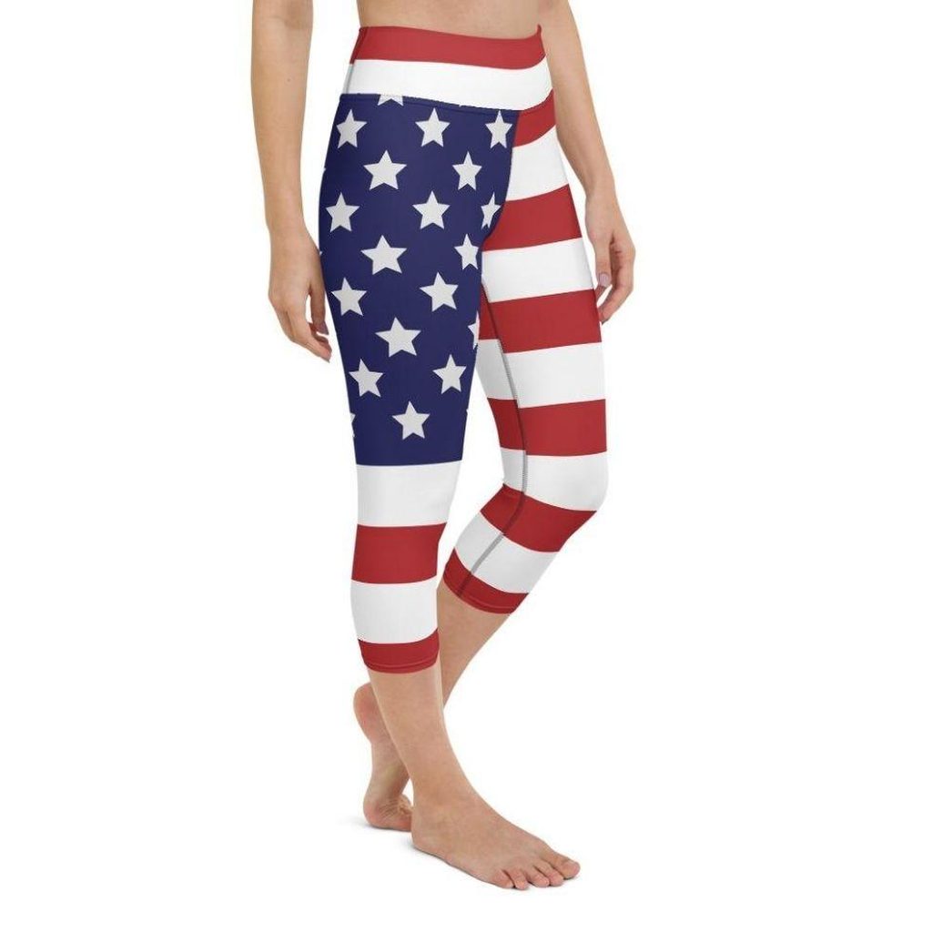 American Flag Yoga Capris
